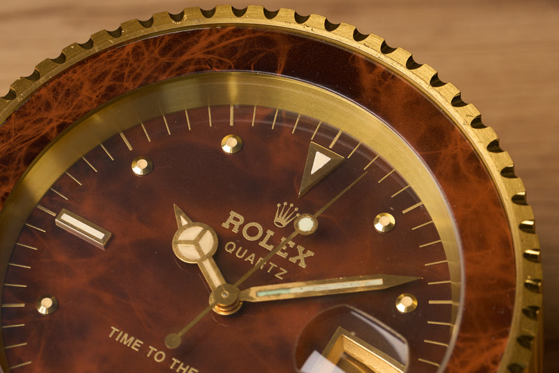 Rolex 'Time to the Second' Desk Clock, Root Dial, c.1985