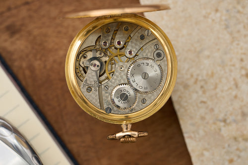 Rolex, "7 World's Records" Open-Face Pocket Watch, Rolled Gold, 1928, detail view 2