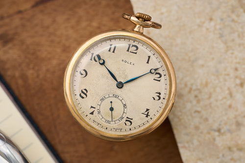 Rolex, "7 World's Records" Open-Face Pocket Watch, Rolled Gold, 1928, front view