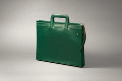 Rolex Green Leather Document Case, Folding Handle, c.1970s-1980s, detail view 3