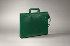 Rolex Green Leather Document Case, Folding Handle, c.1970s-1980s, detail view 2