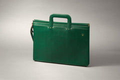 Rolex Green Leather Document Case, Folding Handle, c.1970s-1980s, detail view 4