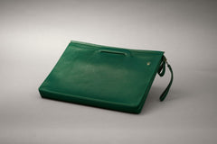 Rolex Green Leather Document Case, Folding Handle, c.1970s-1980s, detail view 5
