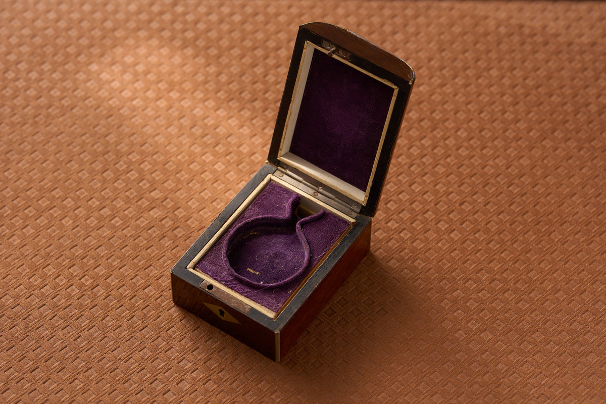 Rosewood Watch Box, White-Metal Bound, c.1870-1900