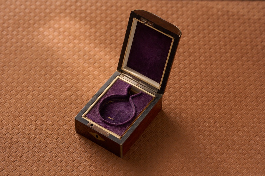 Rosewood Watch Box, White-Metal Bound, c.1870-1900