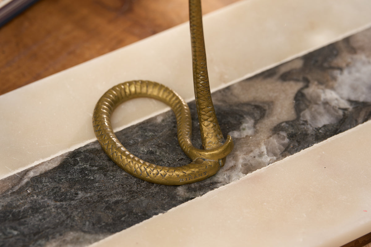 Serpent Porte-Montre in Brass, Signed Dinant, c.1910