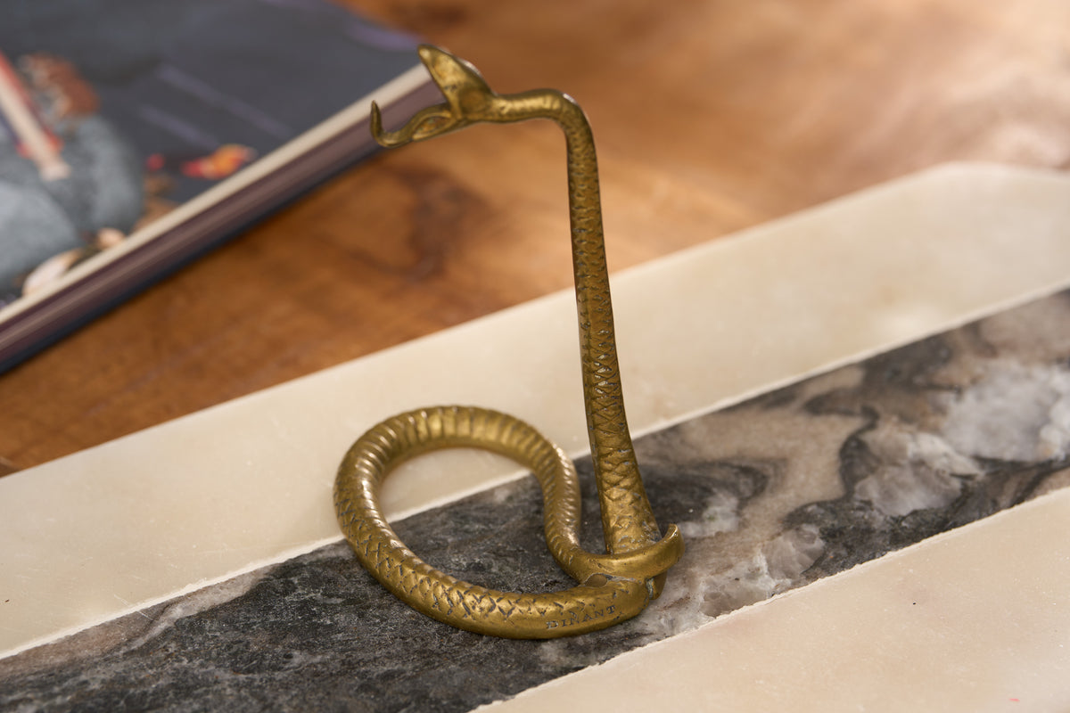 Serpent Porte-Montre in Brass, Signed Dinant, c.1910
