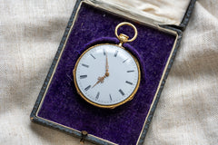 Bataille Aîné - 18k Gold Quarter-Repeating Pocket Watch, Besançon, c.1850, detail view 12