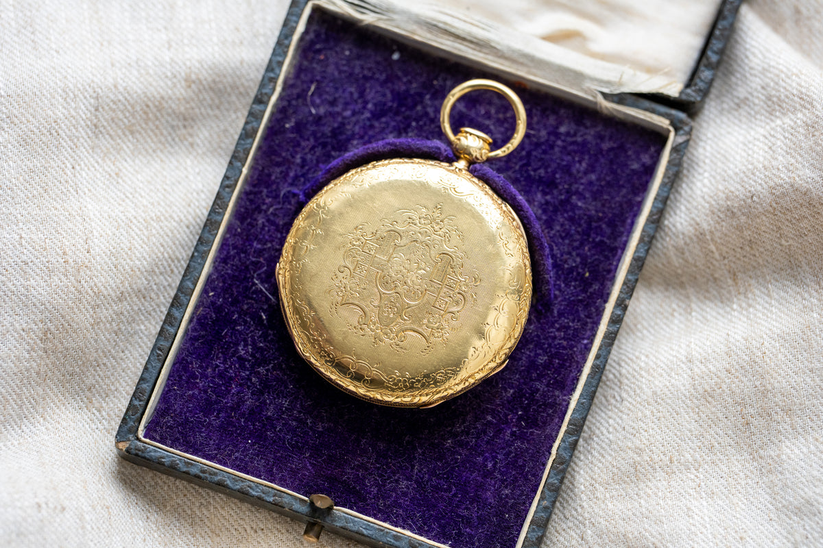 Bataille Aîné - 18k Gold Quarter-Repeating Pocket Watch, Besançon, c.1850, detail view 13
