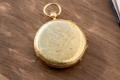 Bataille Aîné - 18k Gold Quarter-Repeating Pocket Watch, Besançon, c.1850, detail view 3