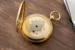 Bataille Aîné - 18k Gold Quarter-Repeating Pocket Watch, Besançon, c.1850, detail view 4