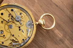 Bataille Aîné - 18k Gold Quarter-Repeating Pocket Watch, Besançon, c.1850, detail view 7