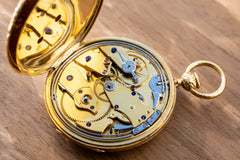 Bataille Aîné - 18k Gold Quarter-Repeating Pocket Watch, Besançon, c.1850, detail view 8