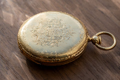 Bataille Aîné - 18k Gold Quarter-Repeating Pocket Watch, Besançon, c.1850, detail view 16