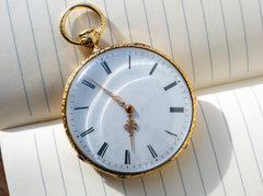 Bataille Aîné - 18k Gold Quarter-Repeating Pocket Watch, Besançon, c.1850, detail view 19