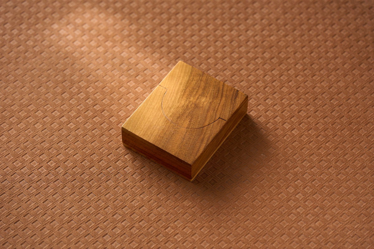 Tilt-Up Walnut Watch Box and Bedside Stand, Green Felt Recess