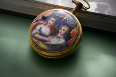 Painted Enamel Allegory of Painting, Paste-Set, c.1810, detail view 15