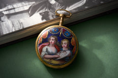 Painted Enamel Allegory of Painting, Paste-Set, c.1810, detail view 4