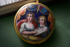 Painted Enamel Allegory of Painting, Paste-Set, c.1810, detail view 2