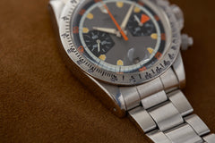 Tudor Oysterdate 'Home Plate' Chronograph 7032/0, c.1971, the engraved steel tachymeter bezel