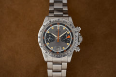 Tudor Oysterdate 'Home Plate' Chronograph 7032/0, c.1971, front view on the Oyster bracelet