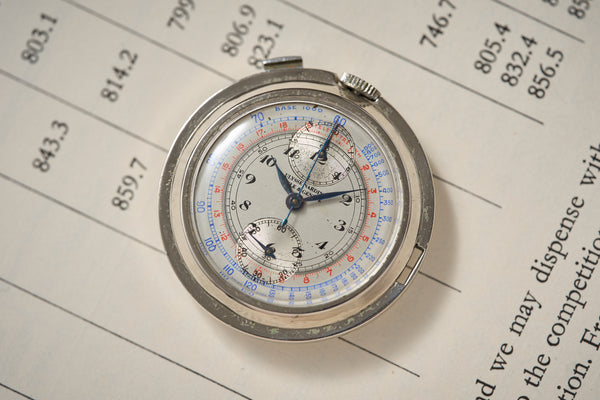Chronograph pocket watch with centre seconds and minute counter