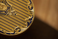 Swiss 18k Gold Pocket Watch, Guilloche Enamel, c.1900, detail view 19