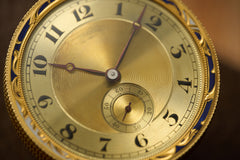 Swiss 18k Gold Pocket Watch, Guilloche Enamel, c.1900, detail view 25