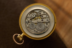 Swiss 18k Gold Pocket Watch, Guilloche Enamel, c.1900, detail view 5