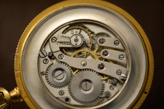 Swiss 18k Gold Pocket Watch, Guilloche Enamel, c.1900, detail view 7