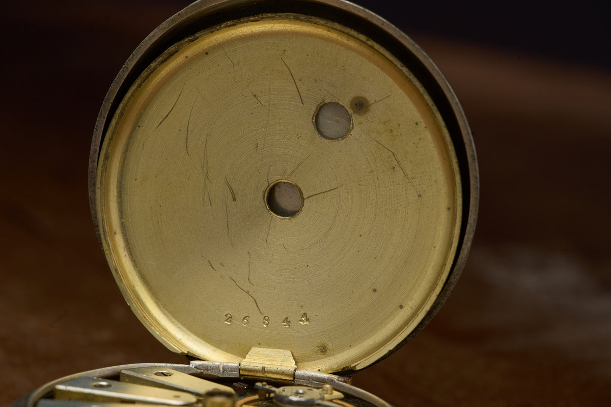 Silver Watch with a Hand-Guilloché Case, Cylinder, c.1880