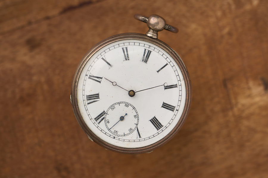 Silver Watch with a Hand-Guilloché Case, Cylinder, c.1880