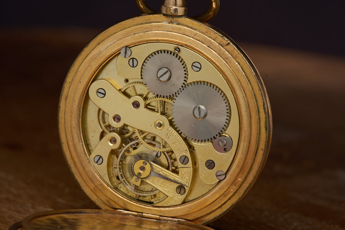 Gold-Filled Full Hunter, White Enamel Dial, c.1900