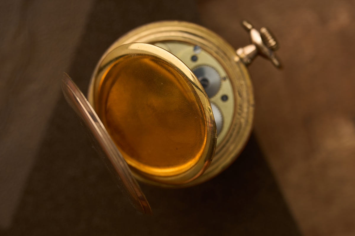 Gold-Filled Full Hunter, White Enamel Dial, c.1900