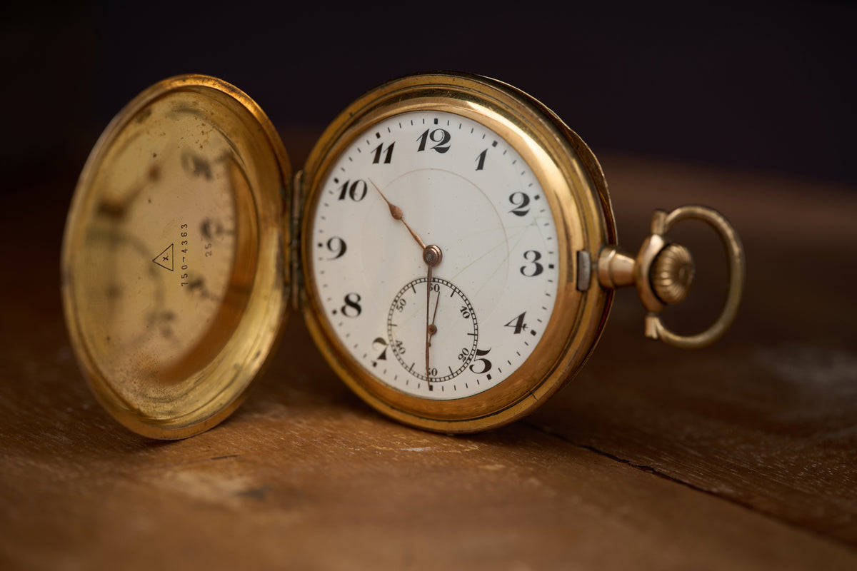 Gold-Filled Full Hunter, White Enamel Dial, c.1900