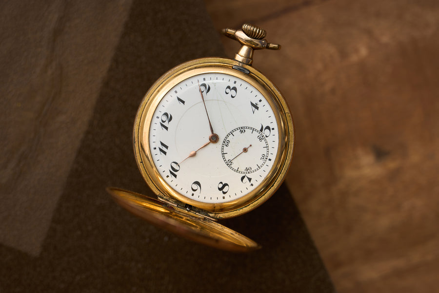 Gold-Filled Full Hunter, White Enamel Dial, c.1900