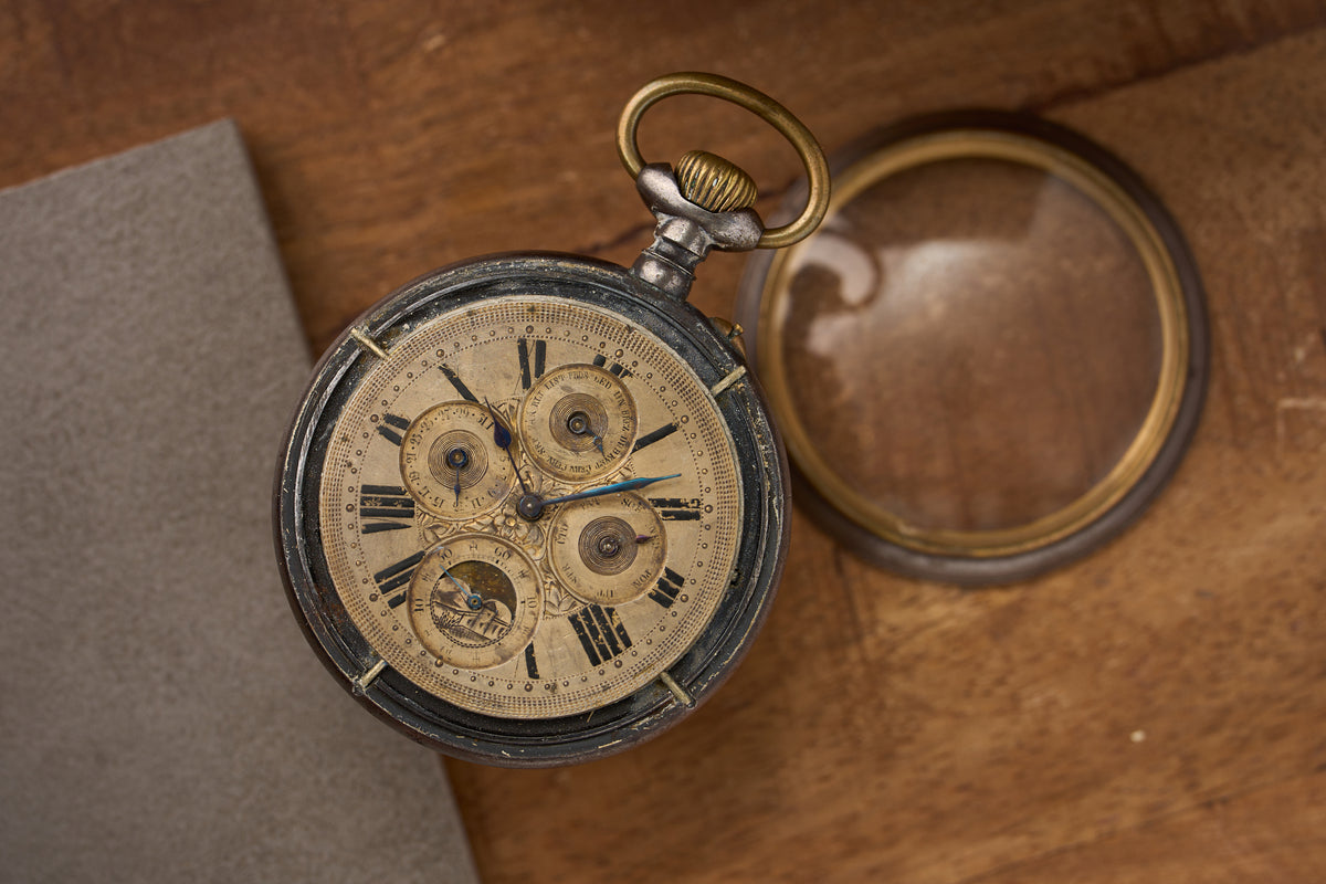 Goliath Triple Calendar and Moonphase, Gunmetal, c.1890