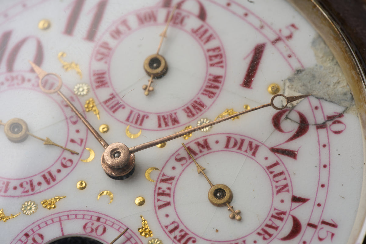 Goliath Triple Calendar and Moonphase, Crimson Dial, c.1890