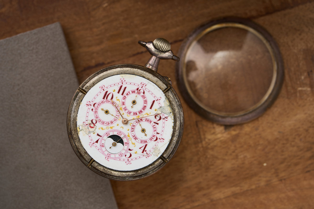 Goliath Triple Calendar and Moonphase, Crimson Dial, c.1890