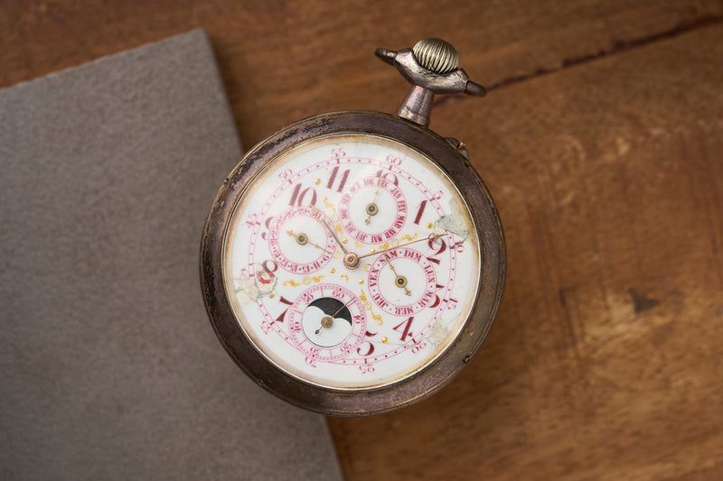 Goliath Triple Calendar and Moonphase, Crimson Dial, c.1890