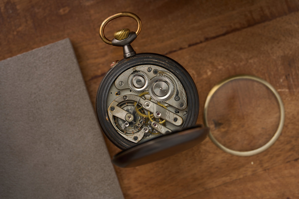 Goliath Regulator in Oxidised Steel, c.1900