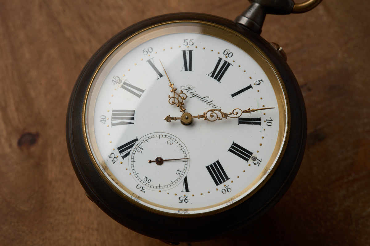 Goliath Regulator in Oxidised Steel, c.1900