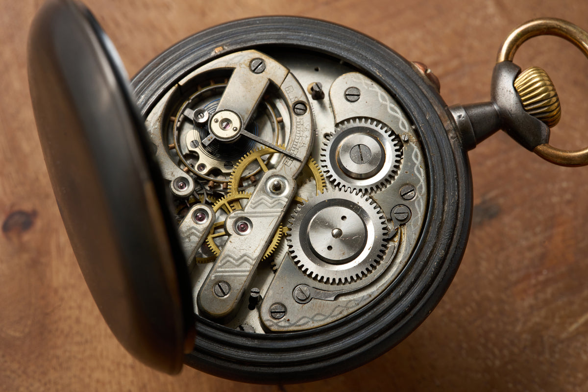 Goliath Regulator in Oxidised Steel, c.1900