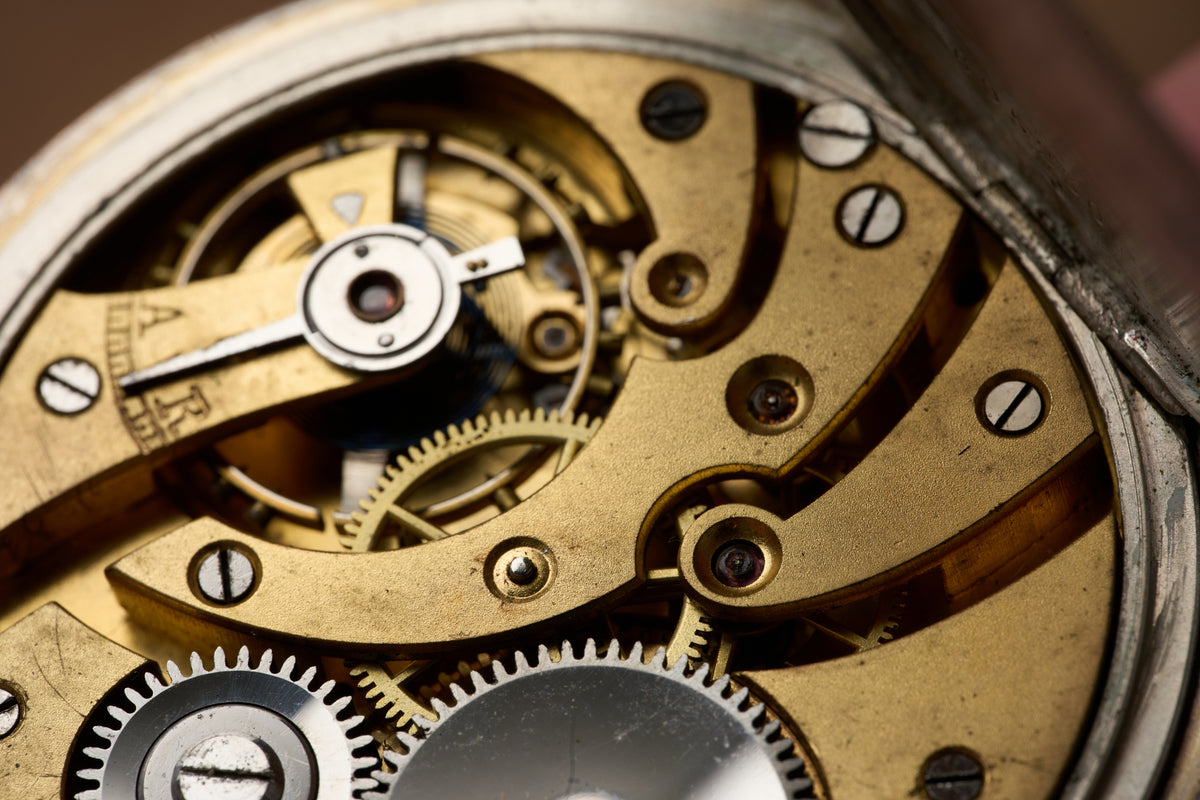 Silver Watch, Engine-Turned Guilloché Caseback, c.1910