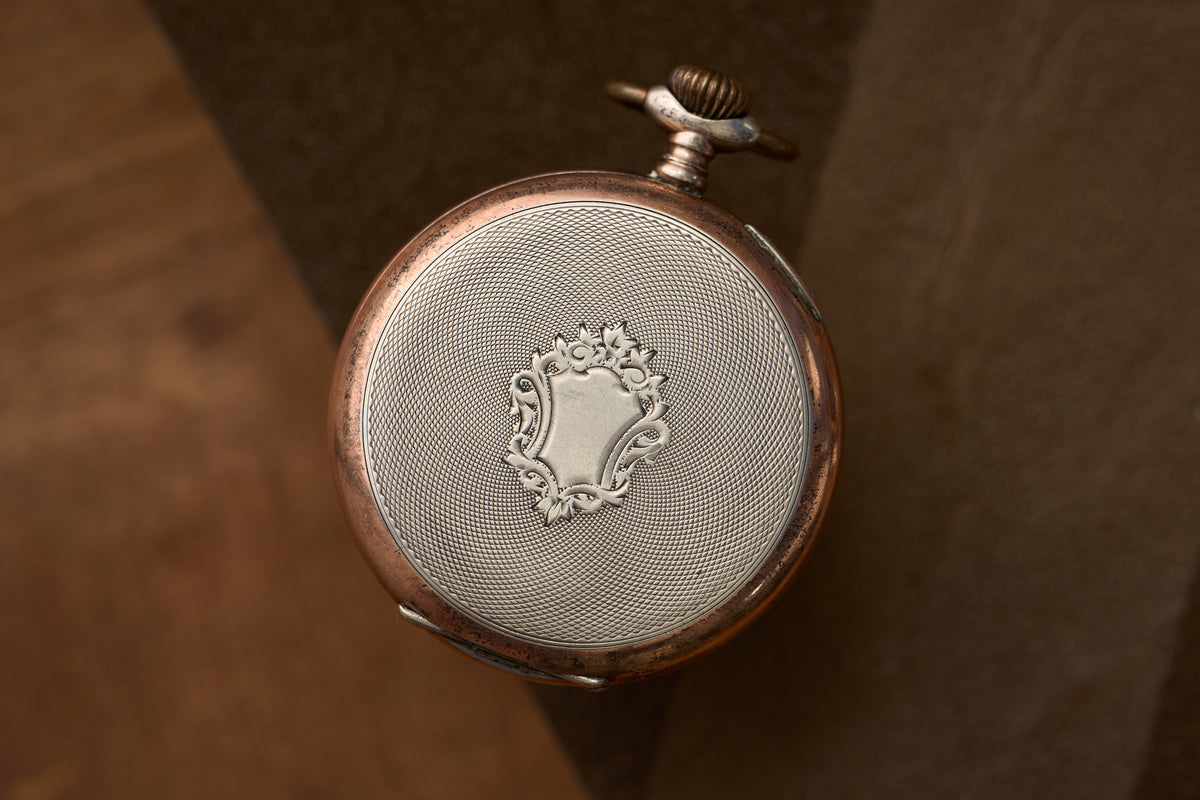 Silver Watch, Engine-Turned Guilloché Caseback, c.1910