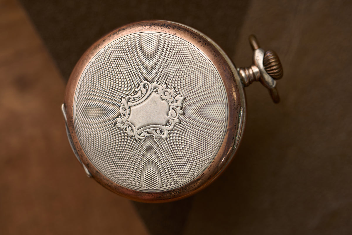 Silver Watch, Engine-Turned Guilloché Caseback, c.1910
