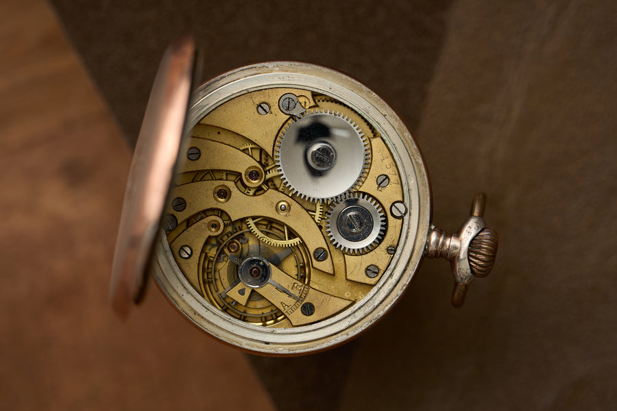 Silver Watch, Engine-Turned Guilloché Caseback, c.1910