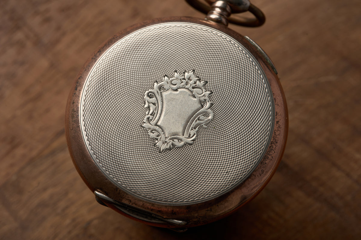 Silver Watch, Engine-Turned Guilloché Caseback, c.1910