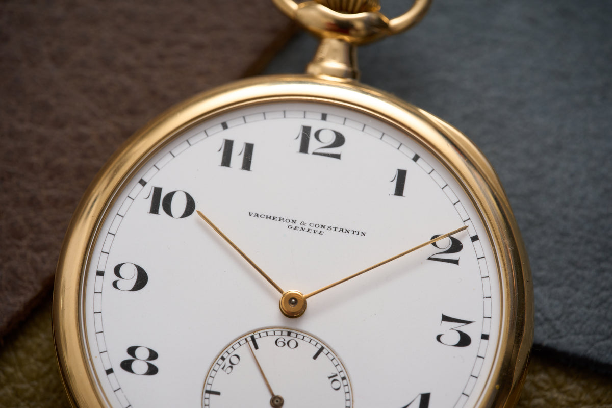 Vacheron Constantin 18ct Gold Pocket Watch, Enamel Dial, c.1913, detail view 8