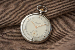 Vacheron Constantin Stainless Steel Pocket Watch, 1933, front view